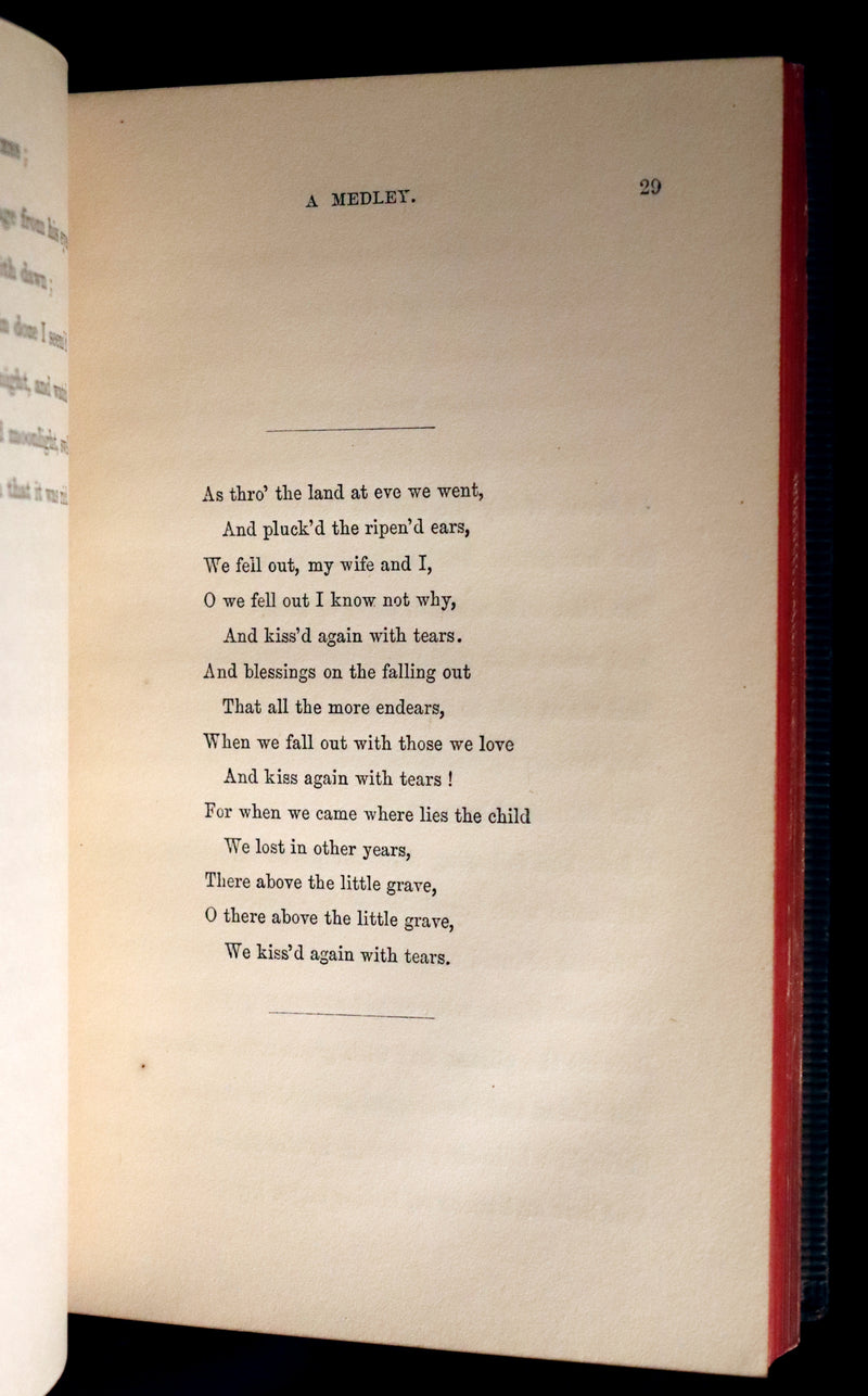 1862 Rare book beautifully bound in Morocco - The PRINCESS by Alfred Lord Tennyson.