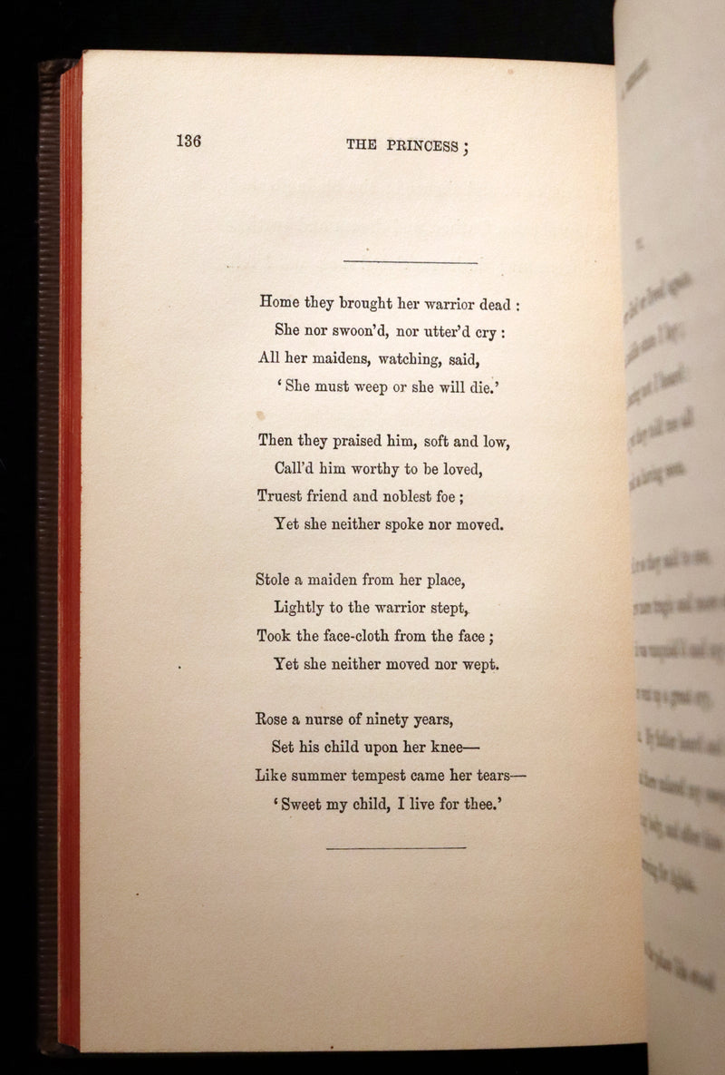 1862 Rare book beautifully bound in Morocco - The PRINCESS by Alfred Lord Tennyson.