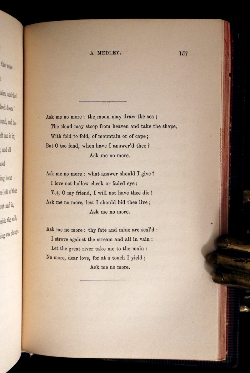 1862 Rare book beautifully bound in Morocco - The PRINCESS by Alfred Lord Tennyson.