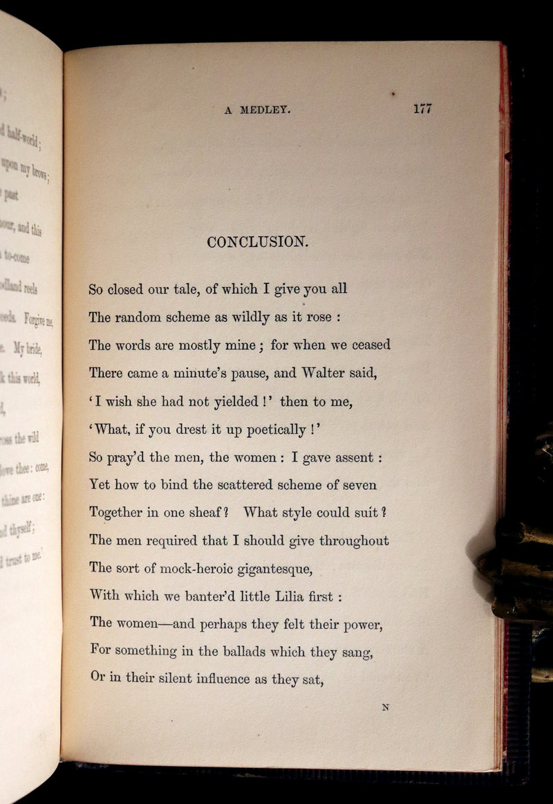 1862 Rare book beautifully bound in Morocco - The PRINCESS by Alfred Lord Tennyson.