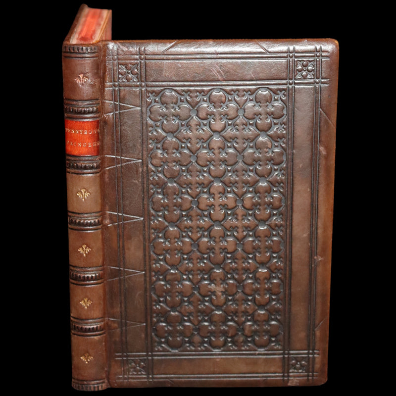 1862 Rare book beautifully bound in Morocco - The PRINCESS by Alfred Lord Tennyson.