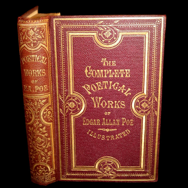 1866 Scarce Victorian Edition - The Complete Poetical Works of Edgar Allan Poe with a Selection of his Sketches and Reviews. Illustrated.