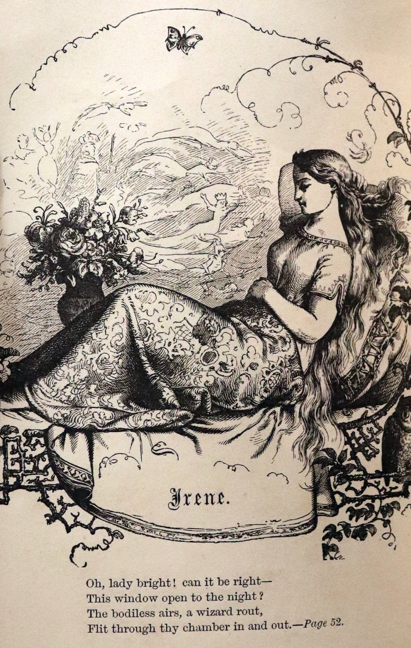 1866 Scarce Victorian Edition - The Complete Poetical Works of Edgar Allan Poe with a Selection of his Sketches and Reviews. Illustrated.