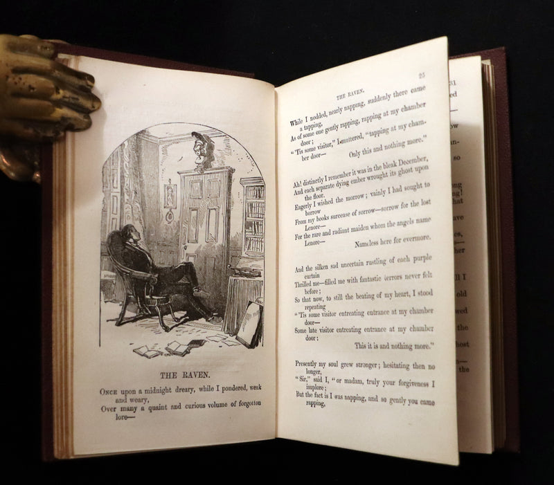 1866 Scarce Victorian Edition - The Complete Poetical Works of Edgar Allan Poe with a Selection of his Sketches and Reviews. Illustrated.