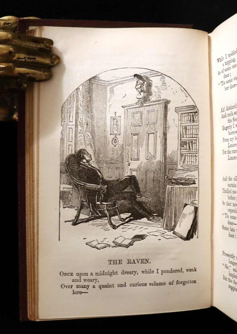 1866 Scarce Victorian Edition - The Complete Poetical Works of Edgar Allan Poe with a Selection of his Sketches and Reviews. Illustrated.