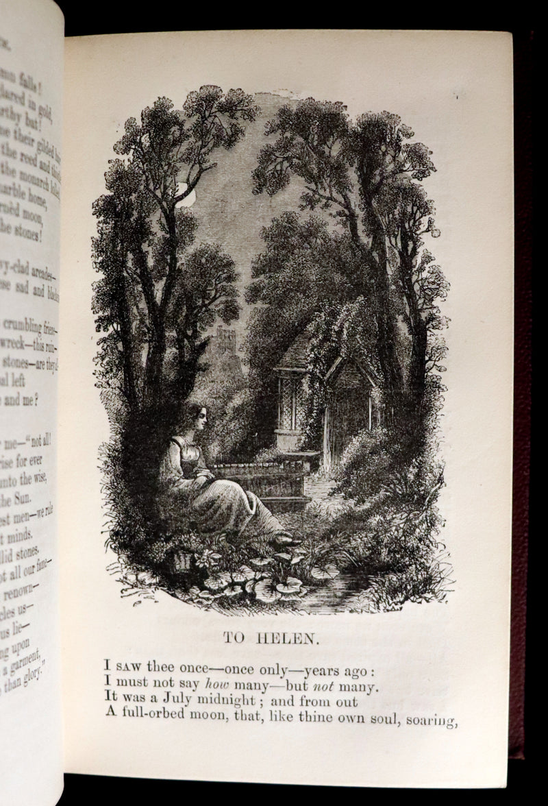 1866 Scarce Victorian Edition - The Complete Poetical Works of Edgar Allan Poe with a Selection of his Sketches and Reviews. Illustrated.