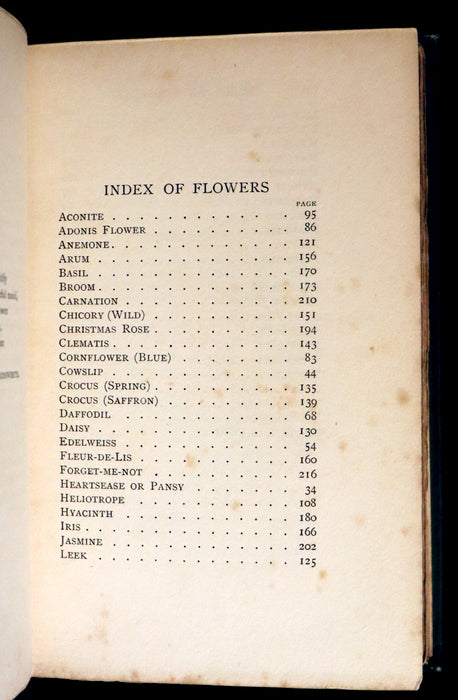 1898 Scarce Floriography Book ~ FLOWER FAVOURITES Their Legends, Symbolism and Significance by Lizzie Deas.