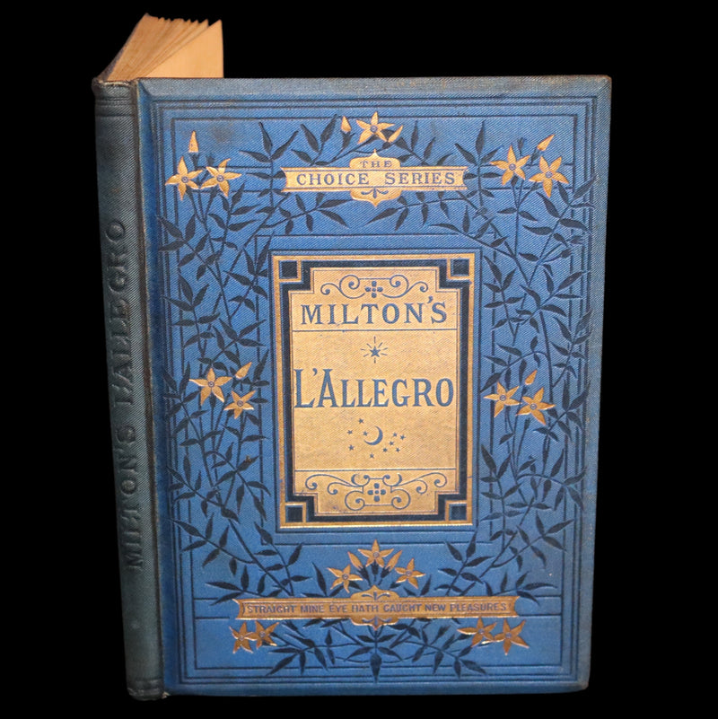 1880 Rare Victorian Book ~ L'ALLEGRO "The Happy Man" by John Milton. Illustrated.