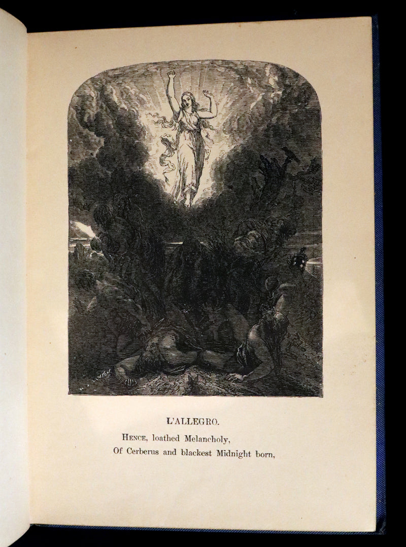 1880 Rare Victorian Book ~ L'ALLEGRO "The Happy Man" by John Milton. Illustrated.