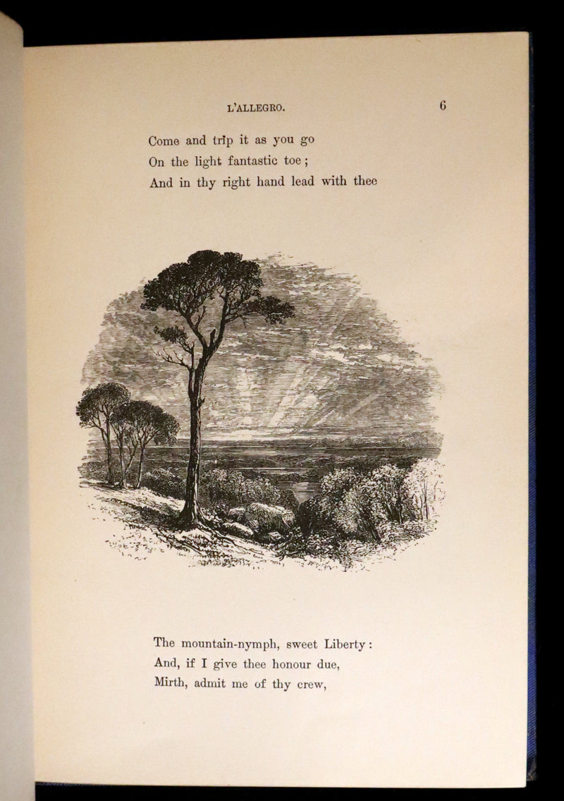1880 Rare Victorian Book ~ L'ALLEGRO "The Happy Man" by John Milton. Illustrated.