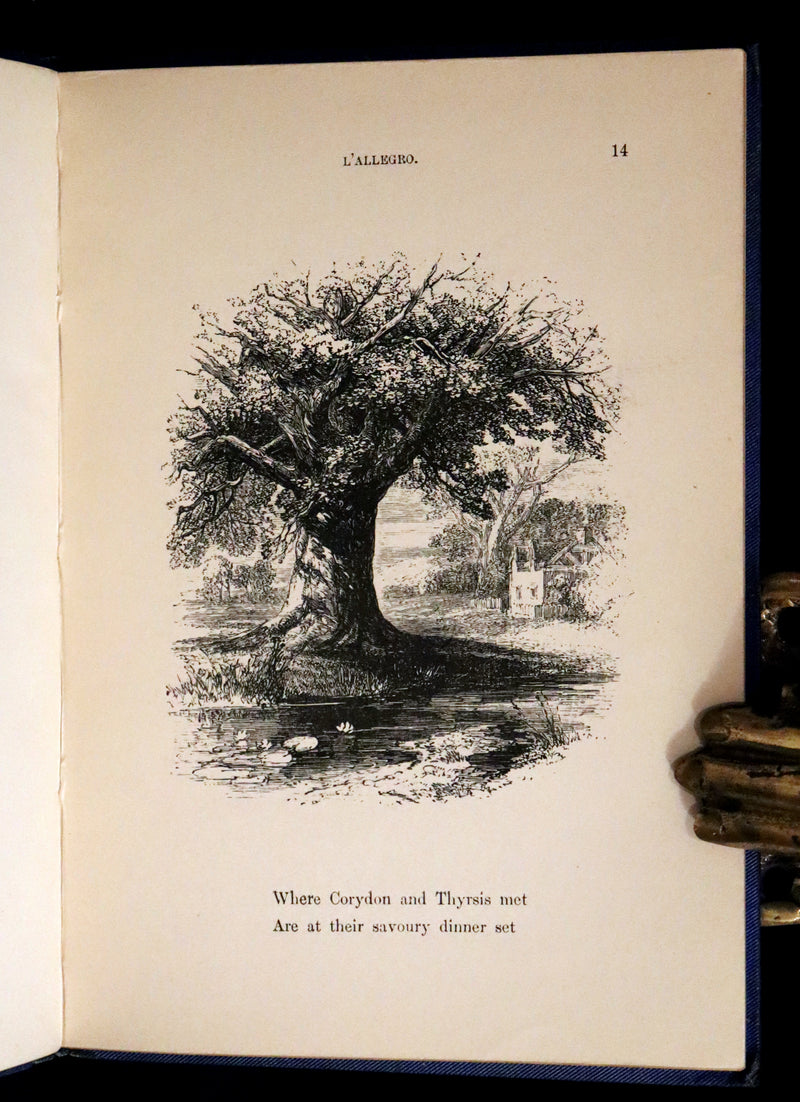 1880 Rare Victorian Book ~ L'ALLEGRO "The Happy Man" by John Milton. Illustrated.