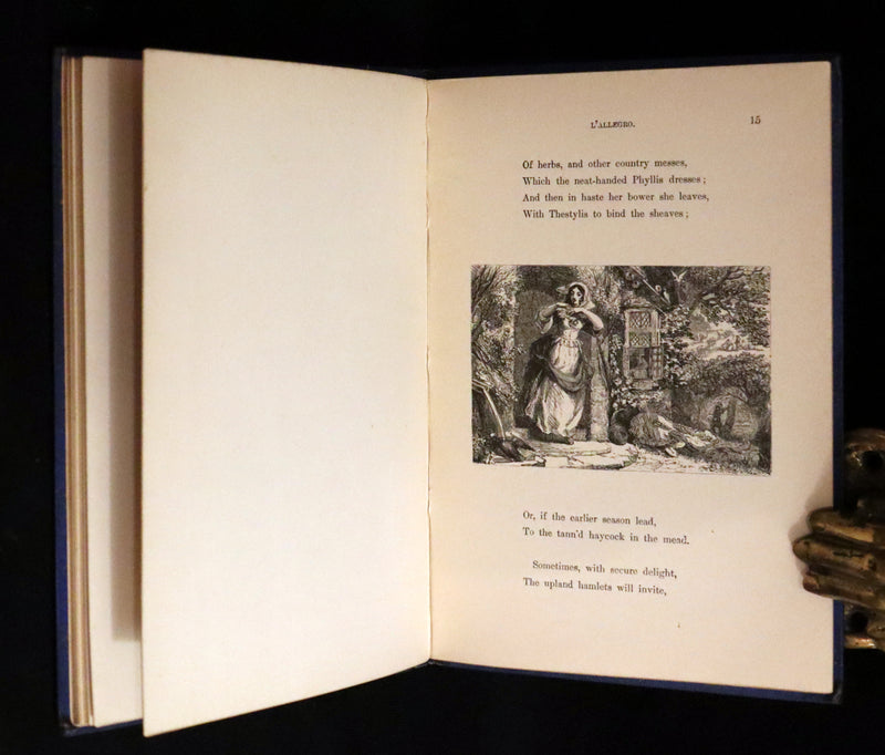 1880 Rare Victorian Book ~ L'ALLEGRO "The Happy Man" by John Milton. Illustrated.