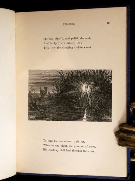 1880 Rare Victorian Book ~ L'ALLEGRO "The Happy Man" by John Milton. Illustrated.