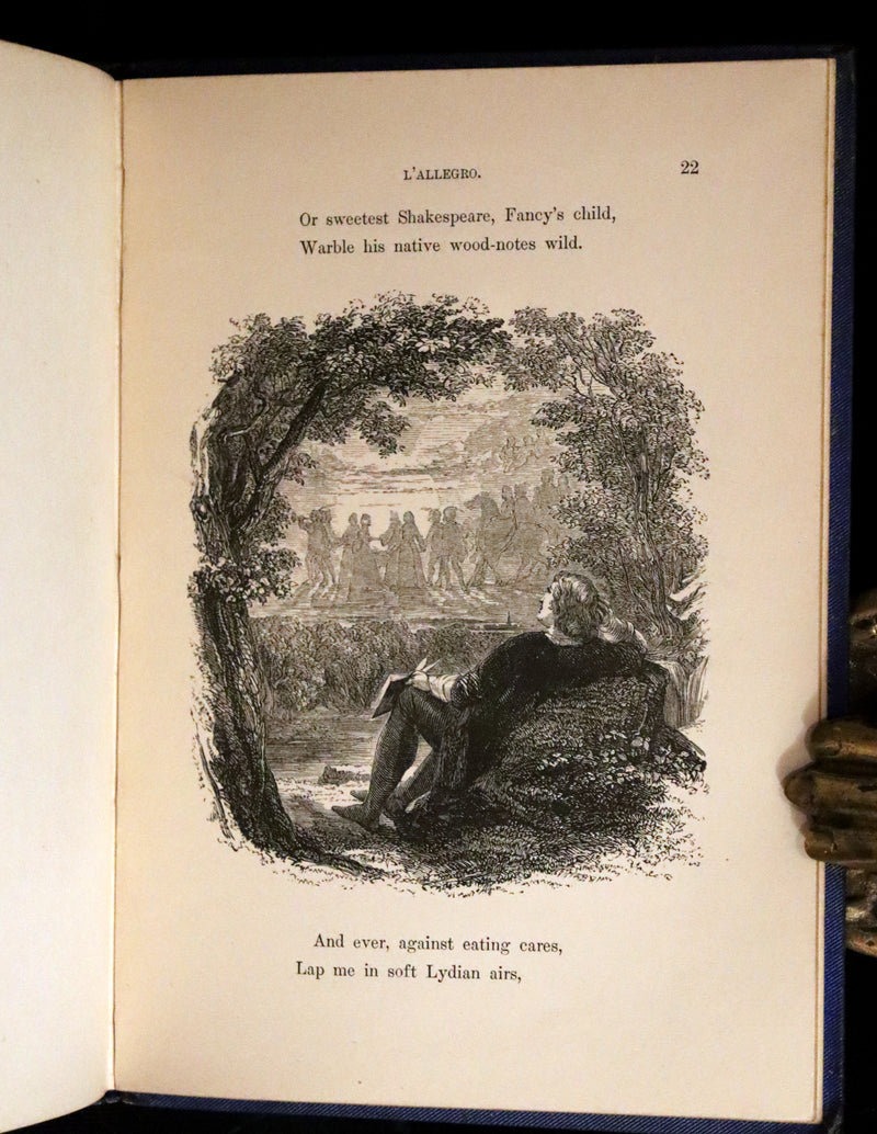 1880 Rare Victorian Book ~ L'ALLEGRO "The Happy Man" by John Milton. Illustrated.