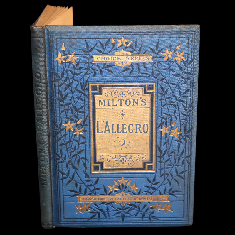 1880 Rare Victorian Book ~ L'ALLEGRO "The Happy Man" by John Milton. Illustrated.