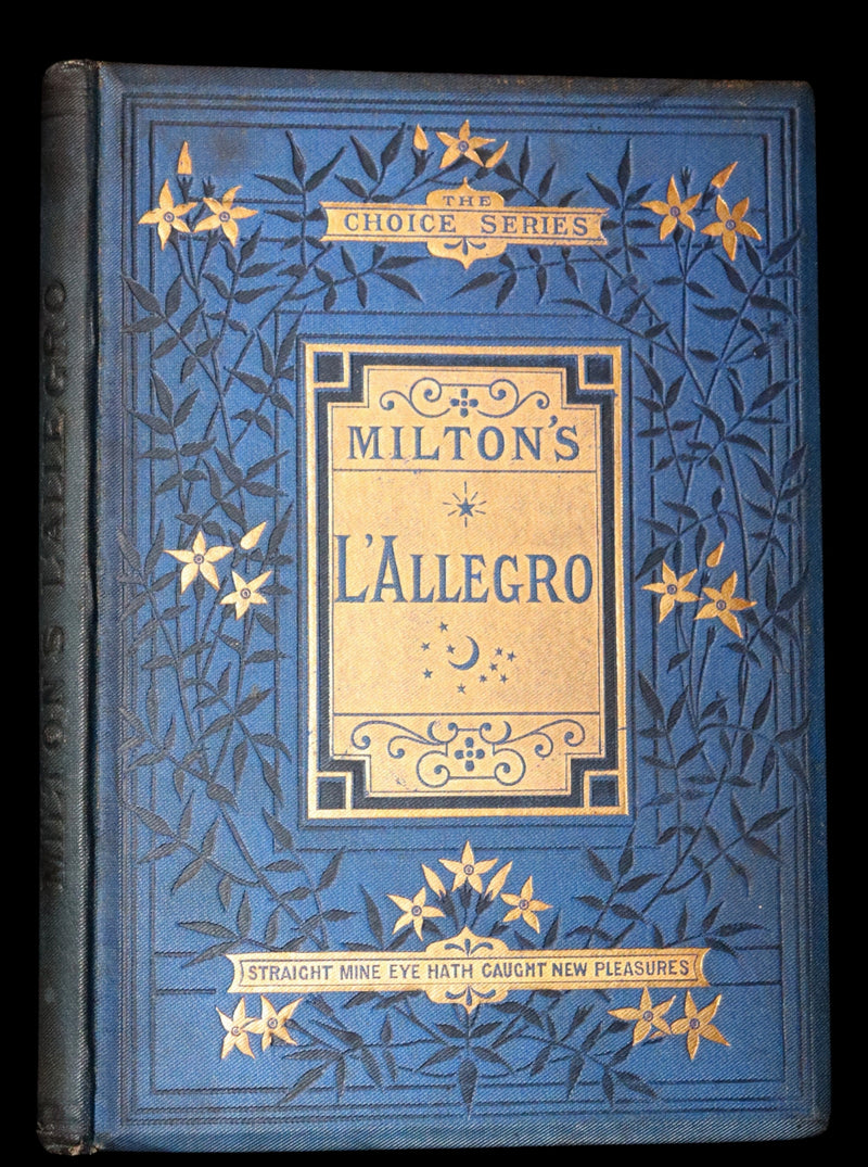 1880 Rare Victorian Book ~ L'ALLEGRO "The Happy Man" by John Milton. Illustrated.
