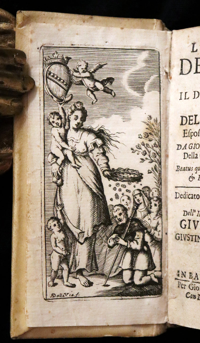 1700 Scarce Italian Vellum Book - La Causa De Ricchi Overo Il Debito by Giovanni Pietro Pinamonti. First Edition.