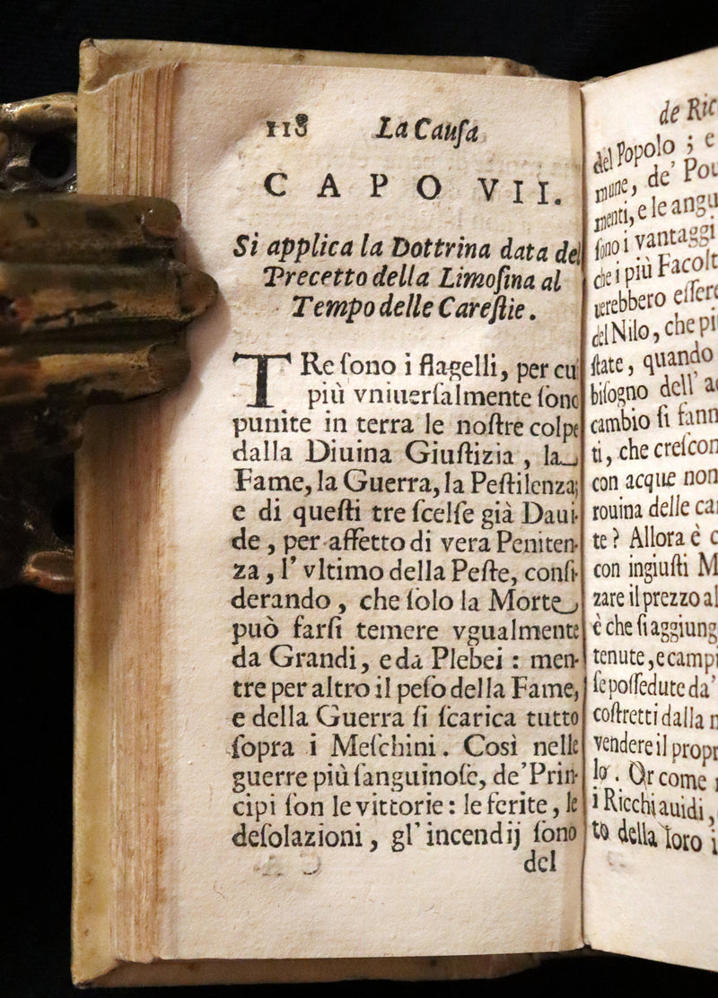 1700 Scarce Italian Vellum Book - La Causa De Ricchi Overo Il Debito by Giovanni Pietro Pinamonti. First Edition.