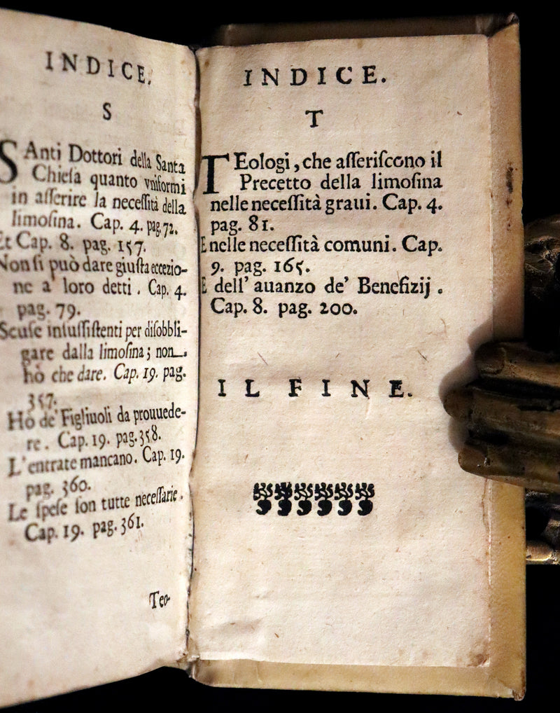 1700 Scarce Italian Vellum Book - La Causa De Ricchi Overo Il Debito by Giovanni Pietro Pinamonti. First Edition.