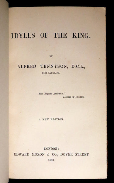 1863 Rare Book - Legend of King Arthur - IDYLLS OF THE KING by Alfred Tennyson.