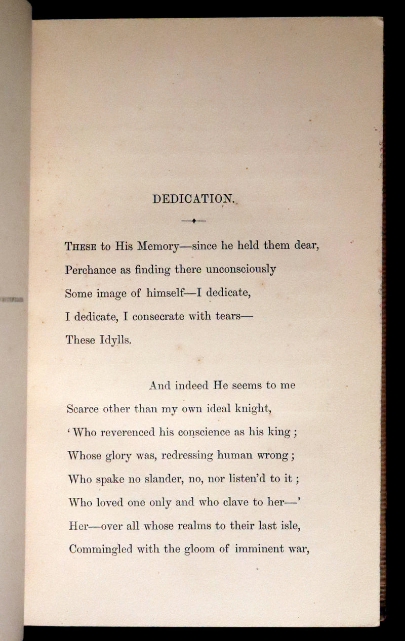 1863 Rare Book - Legend of King Arthur - IDYLLS OF THE KING by Alfred Tennyson.