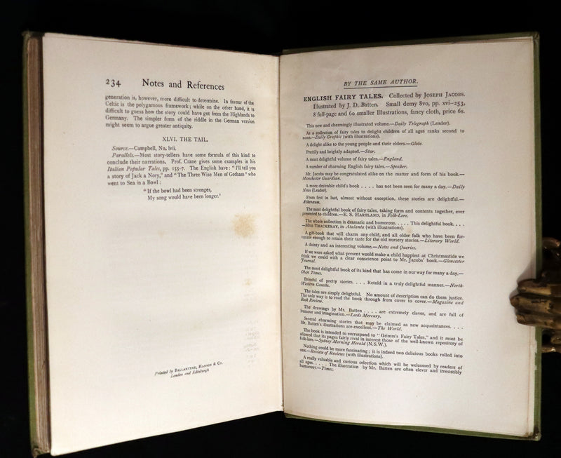1894 Scarce First Edition - MORE CELTIC FAIRY TALES by Joseph Jacobs Illustrated by John D. Batten.