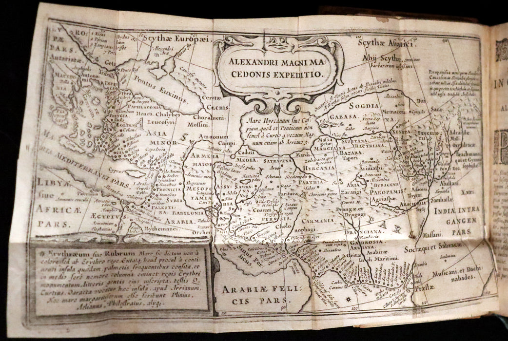 1660 Rare Latin Book - Histories of ALEXANDER the GREAT by Quintus Curtius Rufus with MAP.