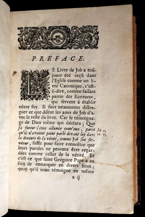 1688 Rare Latin French Book Bible - BOOK of JOB by Isaac-Louis Le Maistre de Sacy.