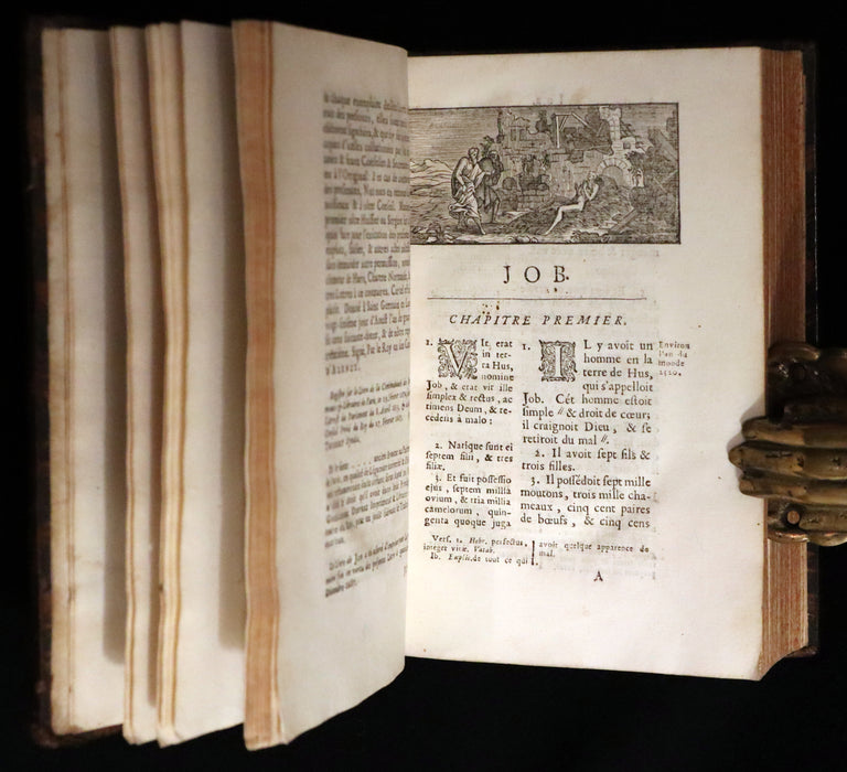 1688 Rare Latin French Book Bible - BOOK of JOB by Isaac-Louis Le Maistre de Sacy.