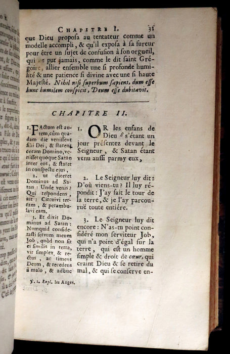 1688 Rare Latin French Book Bible - BOOK of JOB by Isaac-Louis Le Maistre de Sacy.