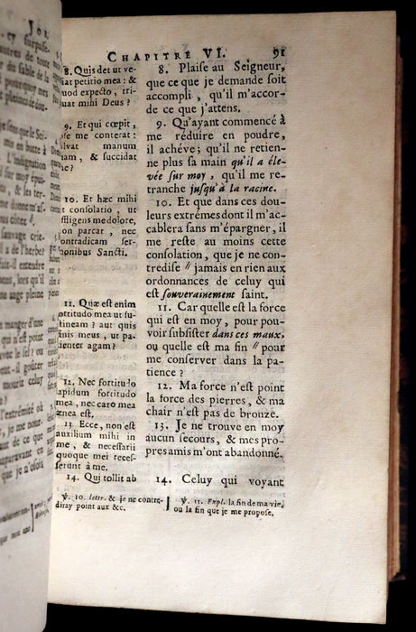 1688 Rare Latin French Book Bible - BOOK of JOB by Isaac-Louis Le Maistre de Sacy.