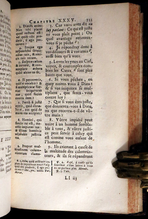 1688 Rare Latin French Book Bible - BOOK of JOB by Isaac-Louis Le Maistre de Sacy.