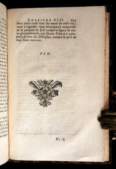 1688 Rare Latin French Book Bible - BOOK of JOB by Isaac-Louis Le Maistre de Sacy.