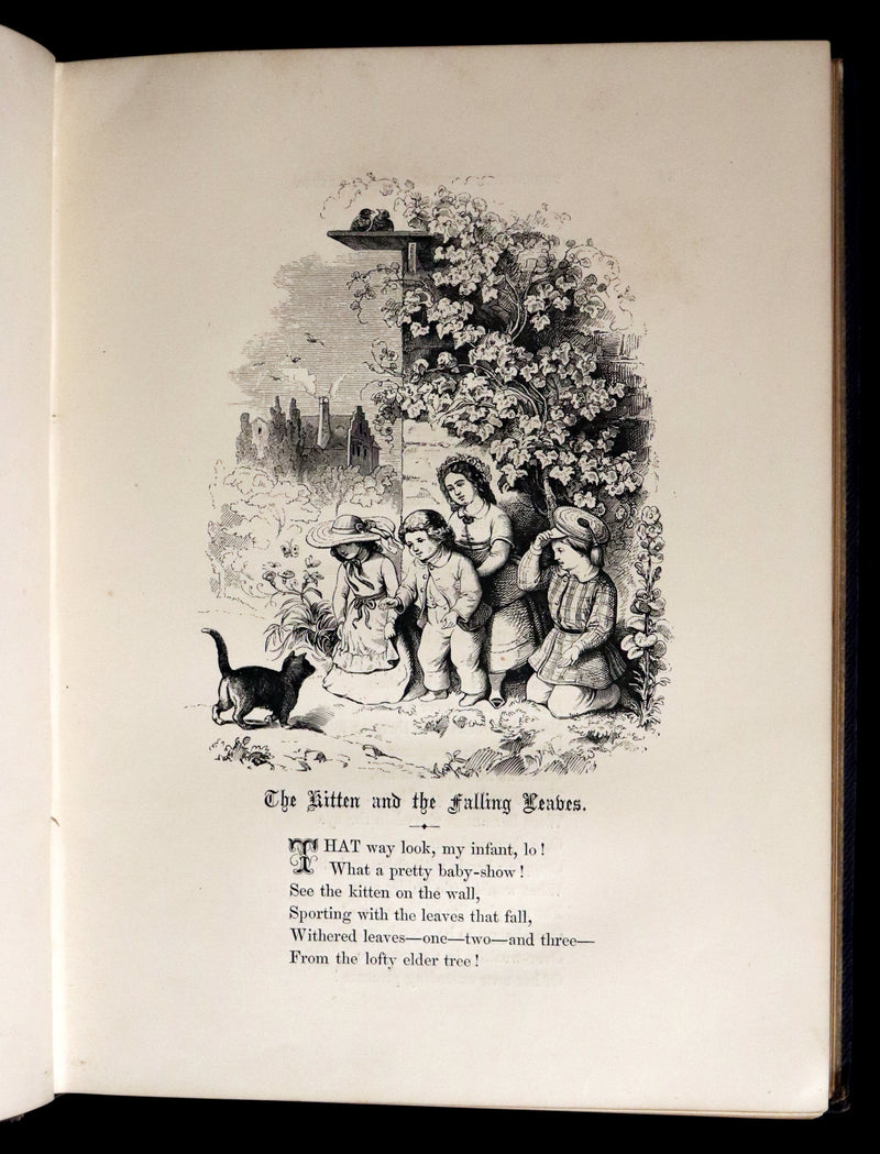 1860 Rare Victorian Book - The Pearls from the Poets, Spenser, Bryant, Wordsworth, Longfellow, Coleridge, Edgar A. Poe, Tennyson, etc. Illustrated.