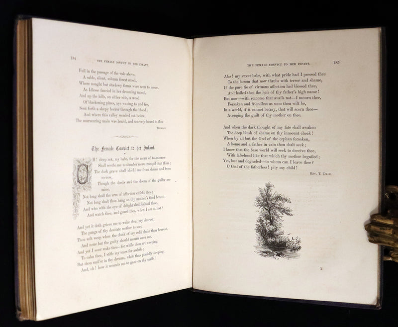 1860 Rare Victorian Book - The Pearls from the Poets, Spenser, Bryant, Wordsworth, Longfellow, Coleridge, Edgar A. Poe, Tennyson, etc. Illustrated.