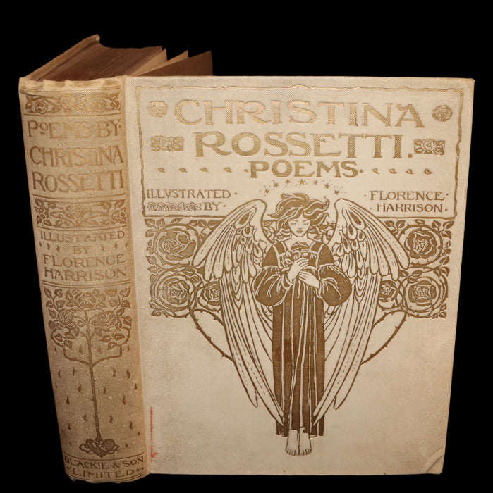 1910 Rare First Edition - POEMS BY CHRISTINA ROSSETTI Illustrated by Pre-Raphaelite FLORENCE HARRISON.