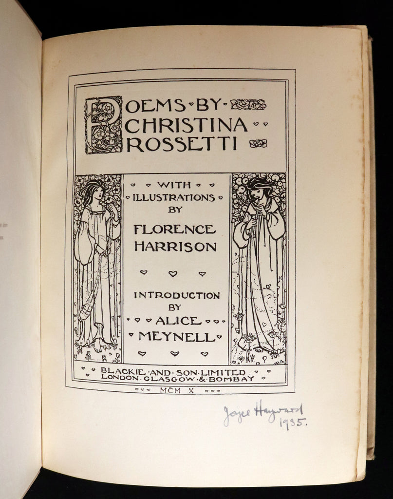 1910 Rare First Edition - POEMS BY CHRISTINA ROSSETTI Illustrated by P ...