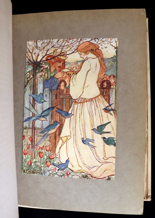 1910 Rare First Edition - POEMS BY CHRISTINA ROSSETTI Illustrated by Pre-Raphaelite FLORENCE HARRISON.