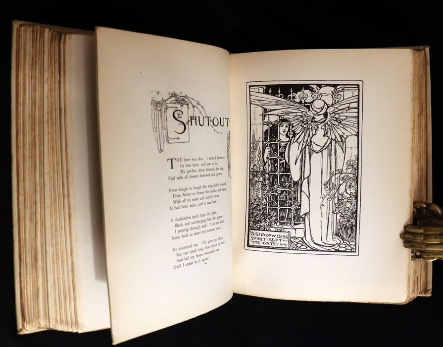 1910 Rare First Edition - POEMS BY CHRISTINA ROSSETTI Illustrated by Pre-Raphaelite FLORENCE HARRISON.