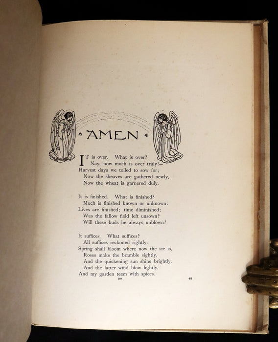 1910 Rare First Edition - POEMS BY CHRISTINA ROSSETTI Illustrated by Pre-Raphaelite FLORENCE HARRISON.