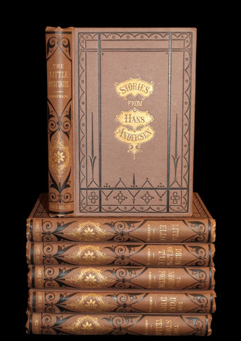 1877 Scarce Book Set - Hans Christian Andersen - 91 FAIRY TALES. Andersen's Library Illustrated.