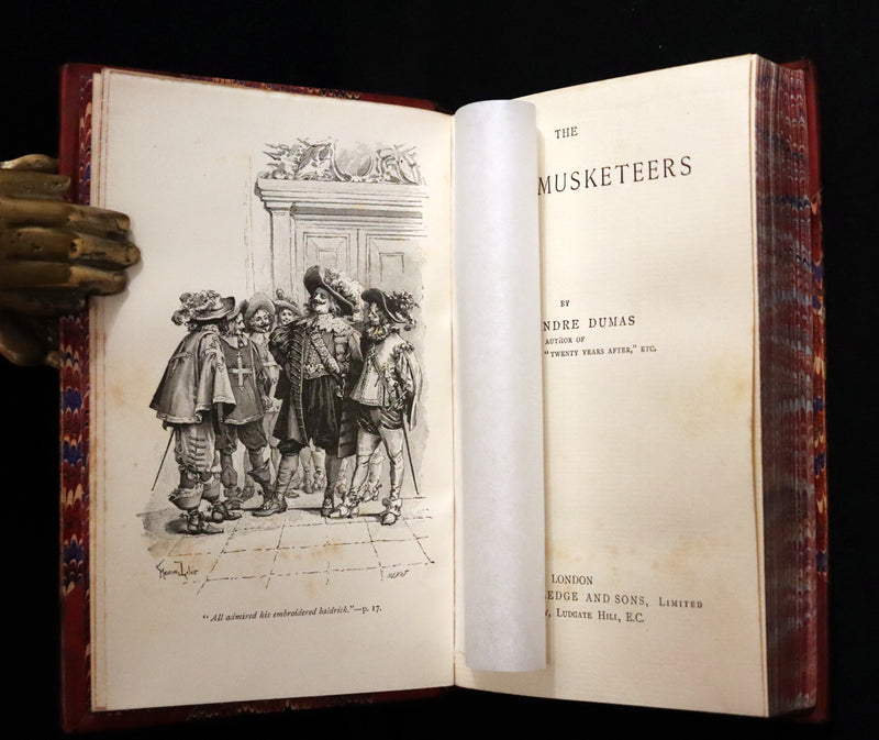 1895 Rare Book - The Three Musketeers by Alexandre Dumas illustrated by Maurice Leloir.