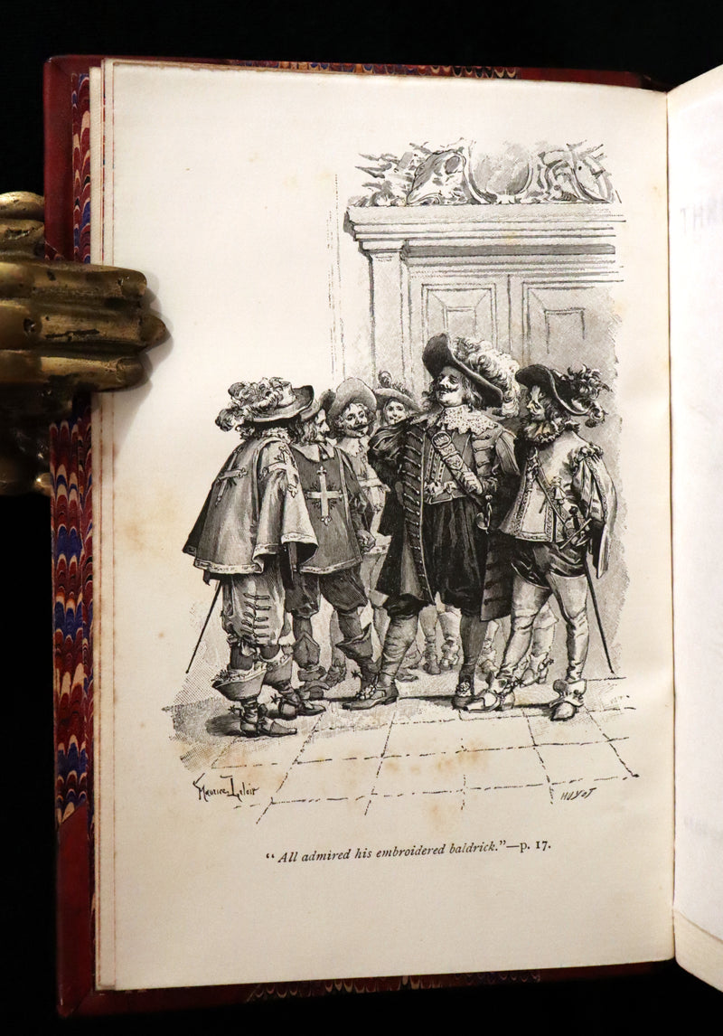 1895 Rare Book - The Three Musketeers by Alexandre Dumas illustrated by Maurice Leloir.
