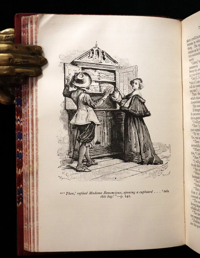 1895 Rare Book - The Three Musketeers by Alexandre Dumas illustrated by Maurice Leloir.