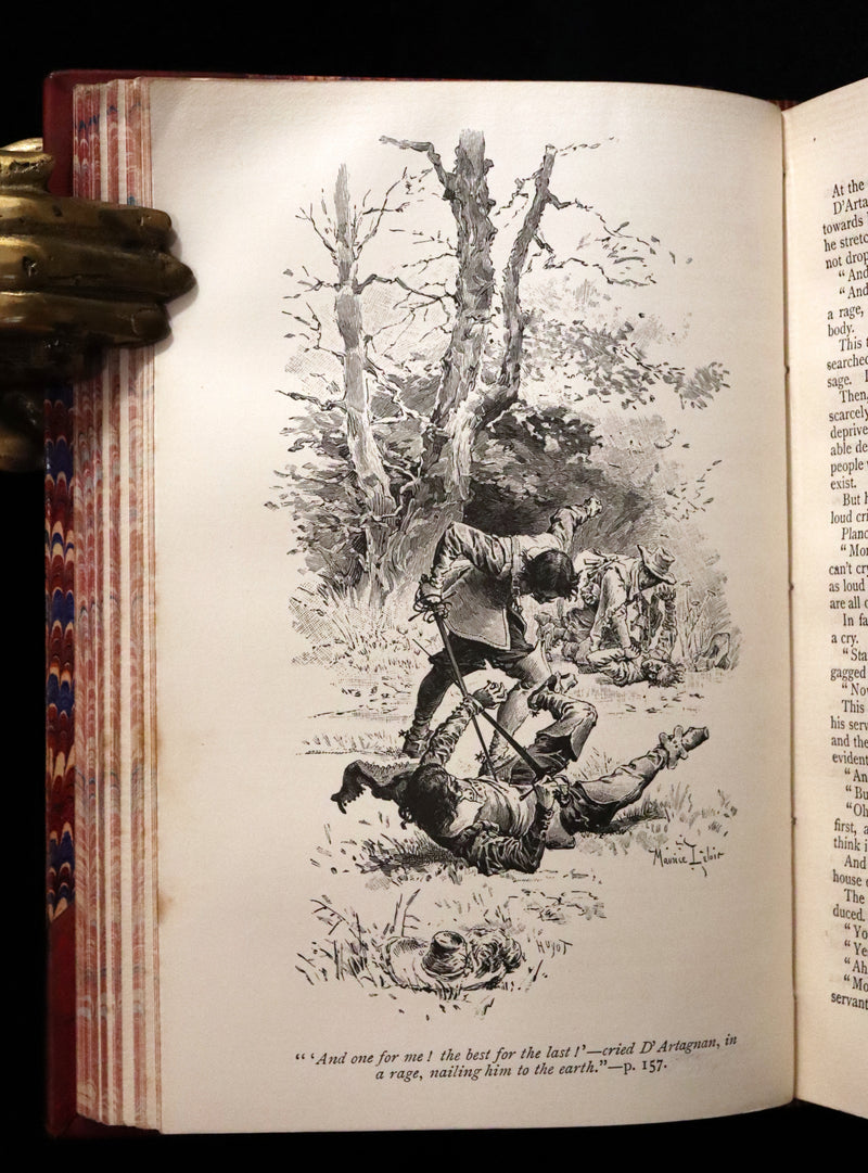 1895 Rare Book - The Three Musketeers by Alexandre Dumas illustrated by Maurice Leloir.