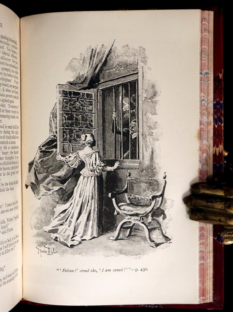 1895 Rare Book - The Three Musketeers by Alexandre Dumas illustrated by Maurice Leloir.