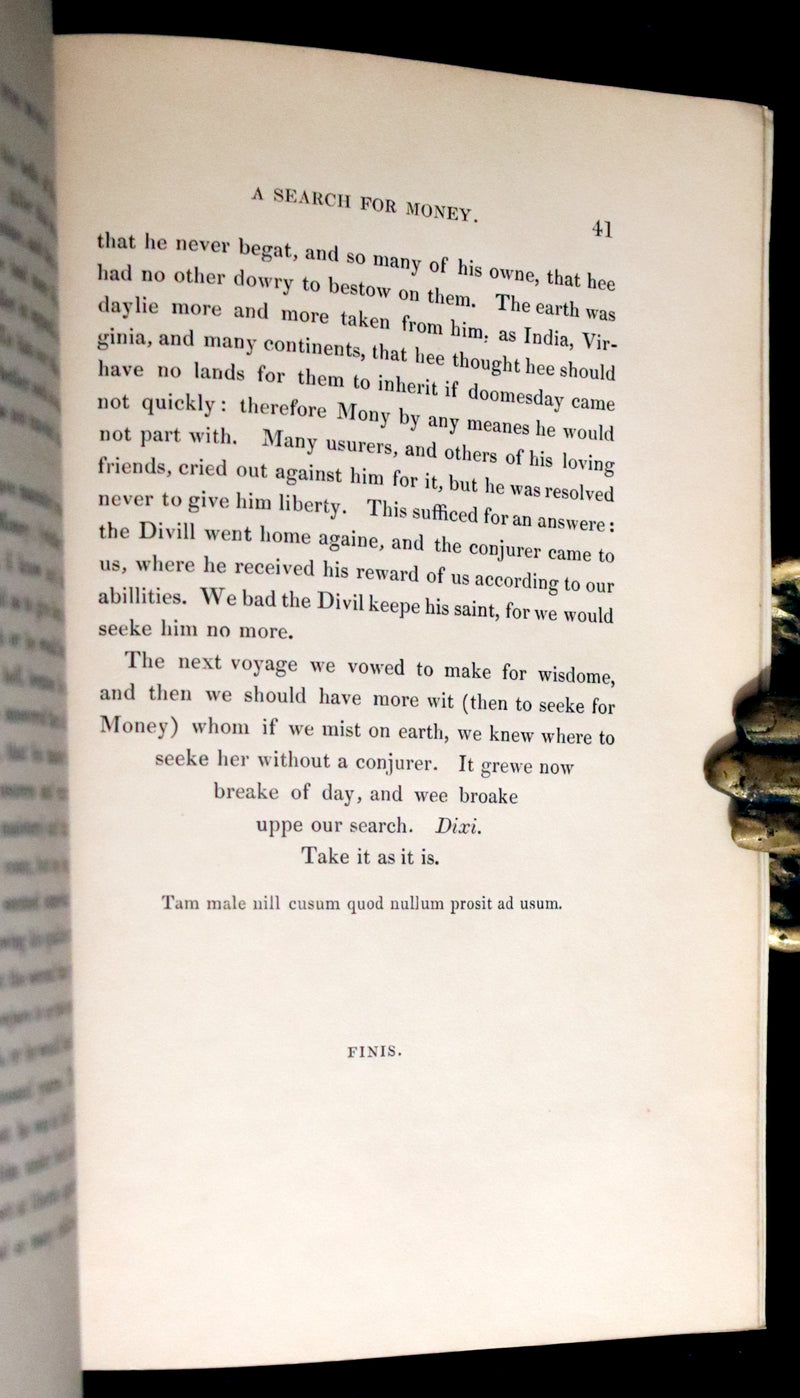 1840 Scarce 1609 Pamphlet - A Search for Money, or The Lamentable Complaint for the Loss of the Wandering Knight by William Rowley.
