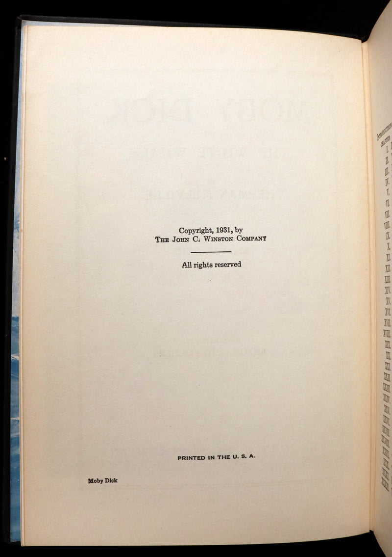 1931 Rare First Edition - Moby Dick or The White Whale by Herman Melville, illustrated by Anton Otto Fischer.