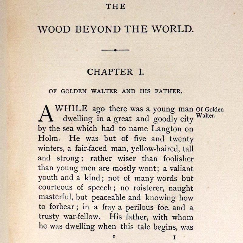 1895 Scarce First US Edition - The WOOD BEYOND THE WORLD by Pre-Raphaelite William Morris.