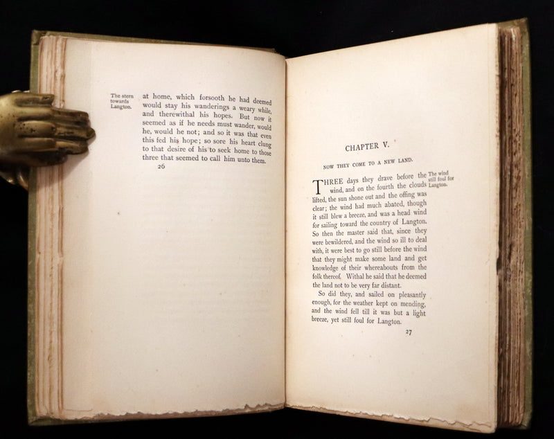 1895 Scarce First US Edition - The WOOD BEYOND THE WORLD by Pre-Raphaelite William Morris.